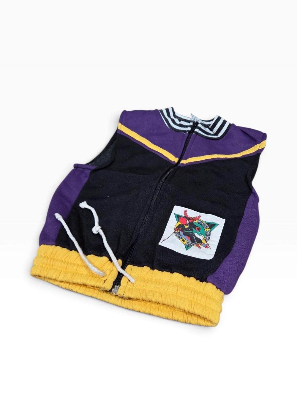 Vintage Colorblocked 1990s Locomotion Sleevless Zip Up Vest. Great Condition